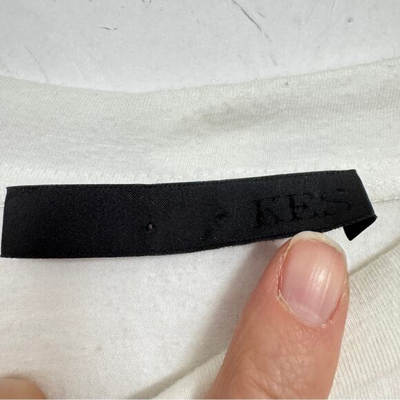 Kes White Linen Silk Short Sleeve Tee Shirt Womens S Lagenlook Closet Staple Top - Picture 2 of 9